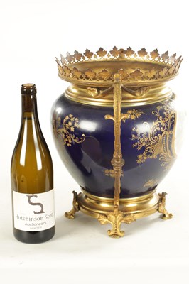 Lot 60 - A LATE 19TH CENTURY SEVRES STYLE ORMOLU MOUNTED JARDINIERE