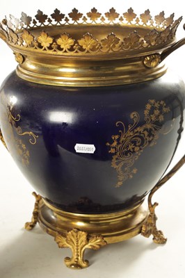 Lot 60 - A LATE 19TH CENTURY SEVRES STYLE ORMOLU MOUNTED JARDINIERE