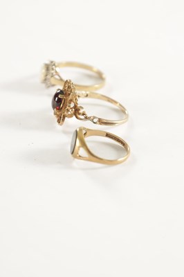 Lot 294 - A COLLECTION OF THREE 9CT GOLD RINGS