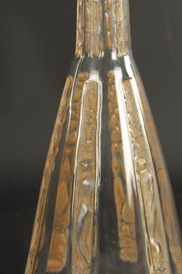 Lot 33 - AN R LALIQUE SIX-FIGURINE AMBER STAINED GLASS DECANTER