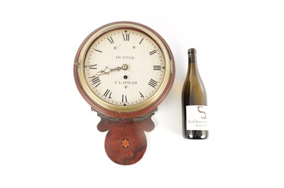 Lot 1539 - HUNTER, CLAPHAM (NORTH YORKSHIRE) A GEORGE III 9" DIAL SALTBOX FUSEE WALL CLOCK