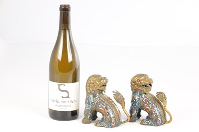 Lot 180 - A PAIR OF 19TH CENTURY CHINESE CLOISONNÉ DOG OF FOO
