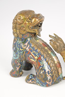 Lot 180 - A PAIR OF 19TH CENTURY CHINESE CLOISONNÉ DOG OF FOO