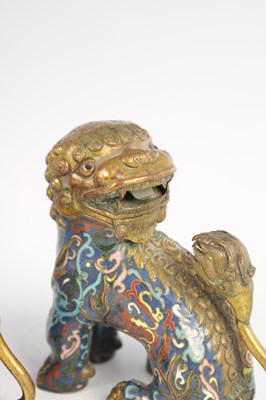 Lot 180 - A PAIR OF 19TH CENTURY CHINESE CLOISONNÉ DOG OF FOO