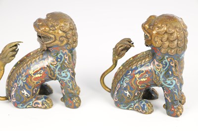 Lot 180 - A PAIR OF 19TH CENTURY CHINESE CLOISONNÉ DOG OF FOO
