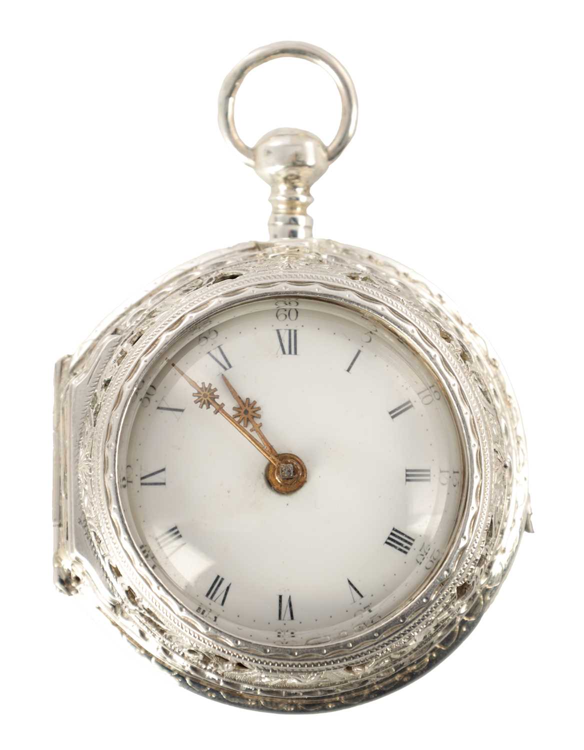 Lot 1405 - JAMES COOPER, LONDON. AN 18TH CENTURY SILVER PAIR CASED VERGE POCKET WATCH