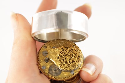 Lot 1405 - JAMES COOPER, LONDON. AN 18TH CENTURY SILVER PAIR CASED VERGE POCKET WATCH