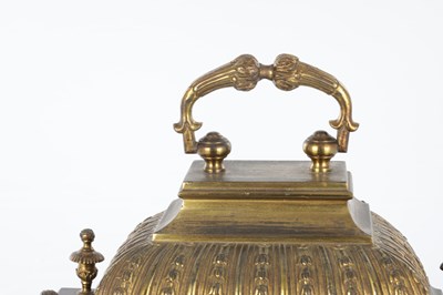 Lot 939 - A LATE 19TH CENTURY FRENCH EBONISED AND ORMOLU MOUNTED BRACKET CLOCK