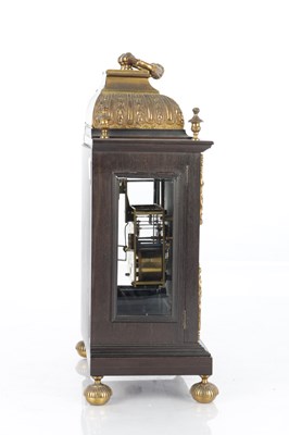 Lot 939 - A LATE 19TH CENTURY FRENCH EBONISED AND ORMOLU MOUNTED BRACKET CLOCK