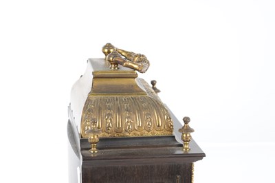 Lot 939 - A LATE 19TH CENTURY FRENCH EBONISED AND ORMOLU MOUNTED BRACKET CLOCK