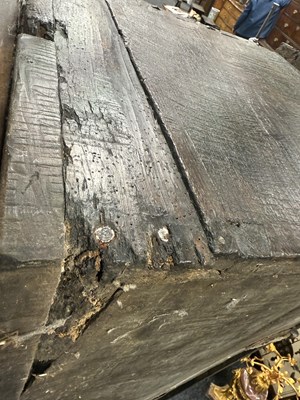 Lot 1754 - A RARE 16TH CENTURY OAK GOTHIC CHEST
