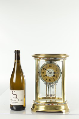 Lot 1332 - A LATE 19TH CENTURY FRENCH BRASS AND CHAMPLEVE ENAMEL OVAL FOUR-GLASS MANTEL CLOCK