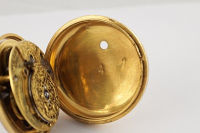 Lot 1277 - EDWARD MARTIN, LONDON. A GEORGE III GILT PAIR CASED VERGE POCKET WATCH