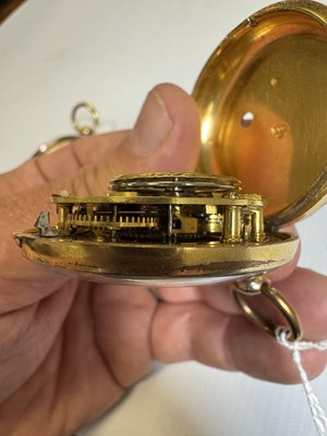 Lot 1277 - EDWARD MARTIN, LONDON. A GEORGE III GILT PAIR CASED VERGE POCKET WATCH