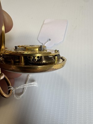 Lot 1277 - EDWARD MARTIN, LONDON. A GEORGE III GILT PAIR CASED VERGE POCKET WATCH