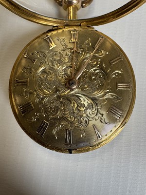 Lot 1277 - EDWARD MARTIN, LONDON. A GEORGE III GILT PAIR CASED VERGE POCKET WATCH