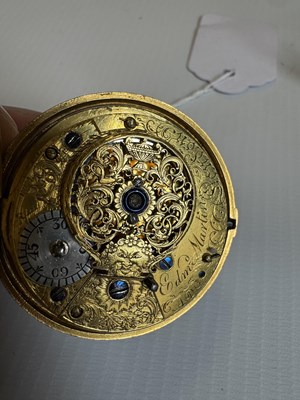 Lot 1277 - EDWARD MARTIN, LONDON. A GEORGE III GILT PAIR CASED VERGE POCKET WATCH