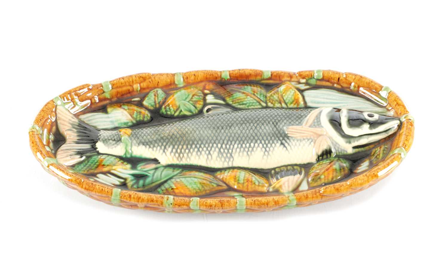 Lot 91 - A 19TH CENTURY MAJOLICA MINTONS FISH DISH