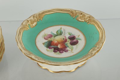 Lot 94 - A 19TH CENTURY ENGLISH PORCELAIN DESSERT SERVICE