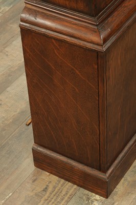 Lot 1116 - G. PAYNE, LUDLOW. AN EARLY 18TH CENTURY OAK SINGLE HANDED 30HR 10" LONGCASE CLOCK