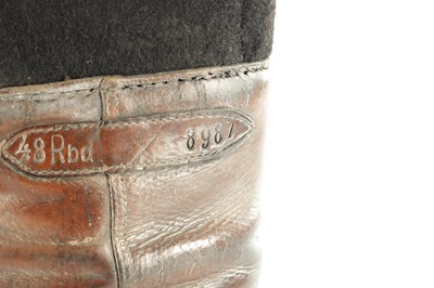 Lot 698 - A PAIR OF ORIGINAL WWII NAZI GERMAN WINTER ISSUE LEATHER AND FELT HOBNAIL BOOTS