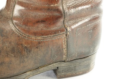 Lot 698 - A PAIR OF ORIGINAL WWII NAZI GERMAN WINTER ISSUE LEATHER AND FELT HOBNAIL BOOTS