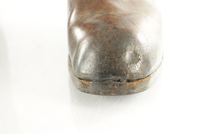 Lot 698 - A PAIR OF ORIGINAL WWII NAZI GERMAN WINTER ISSUE LEATHER AND FELT HOBNAIL BOOTS