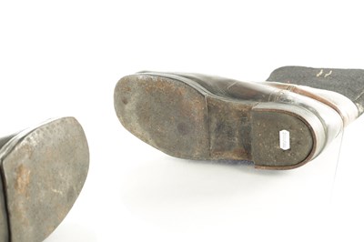Lot 698 - A PAIR OF ORIGINAL WWII NAZI GERMAN WINTER ISSUE LEATHER AND FELT HOBNAIL BOOTS
