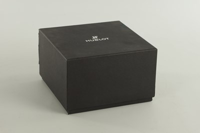 Lot 976 - A BLACK STEEL HUBLOT BIG BANG FERRARI DESK CLOCK
