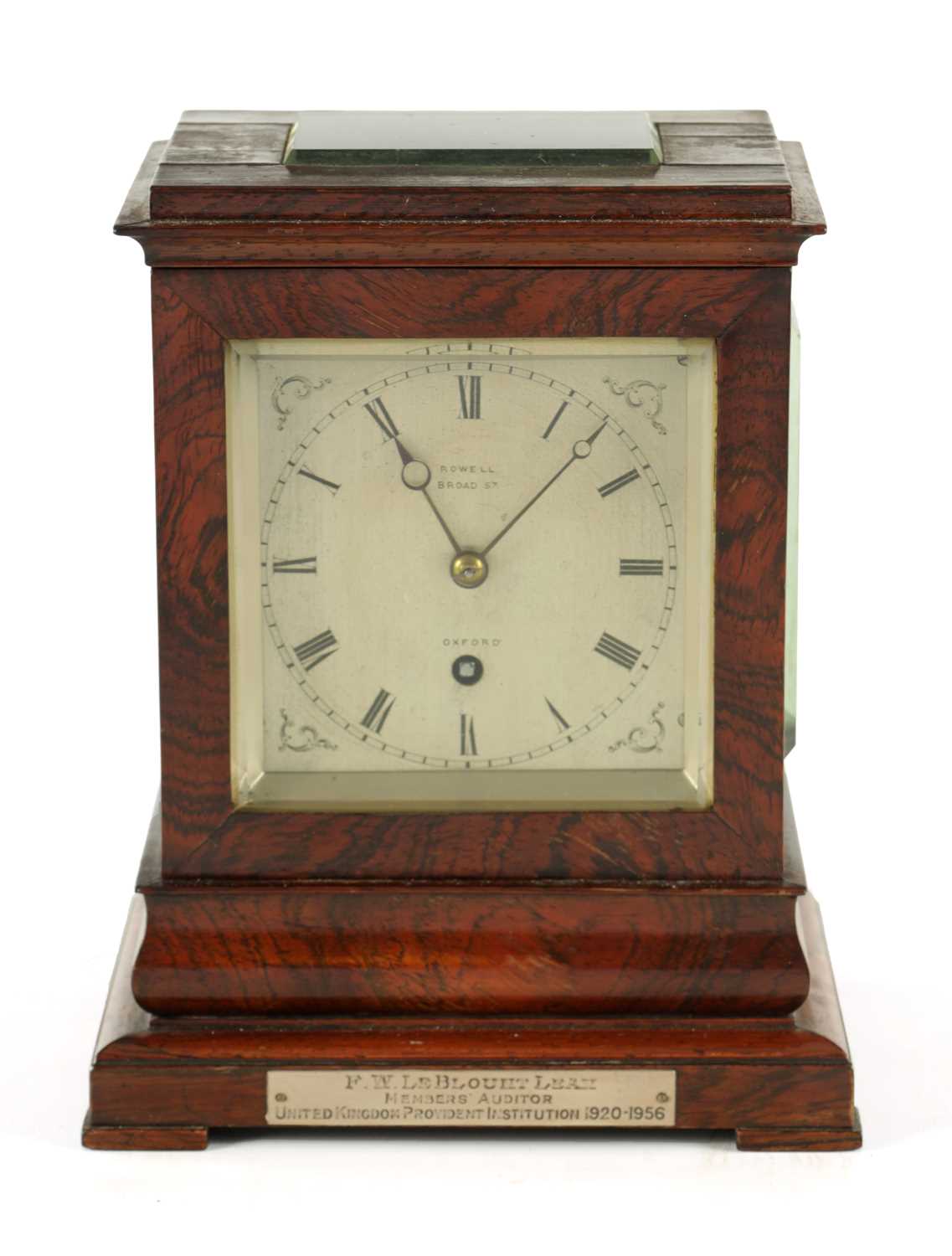Lot 966 - ROWELL, OXFORD. A SMALL MID-19TH CENTURY ROSEWOOD FUSEE LIBRARY CLOCK