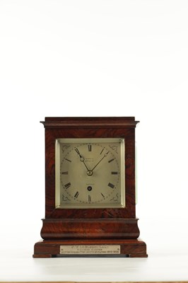 Lot 966 - ROWELL, OXFORD. A SMALL MID-19TH CENTURY ROSEWOOD FUSEE LIBRARY CLOCK