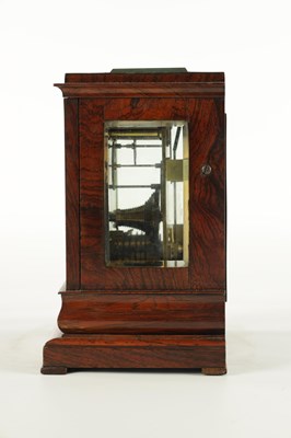 Lot 966 - ROWELL, OXFORD. A SMALL MID-19TH CENTURY ROSEWOOD FUSEE LIBRARY CLOCK