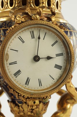 Lot 953 - A LATE 19TH CENTURY FRENCH ORMOLU AND CHAMPLEVE ENAMEL MANTEL CLOCK