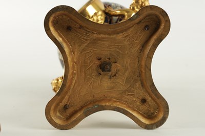 Lot 953 - A LATE 19TH CENTURY FRENCH ORMOLU AND CHAMPLEVE ENAMEL MANTEL CLOCK