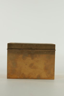 Lot 543 - A 19TH CENTURY GILT BRASS STATIONARY BOX WITH DECORATIVE MAMMOTH TOOTH INLAYS