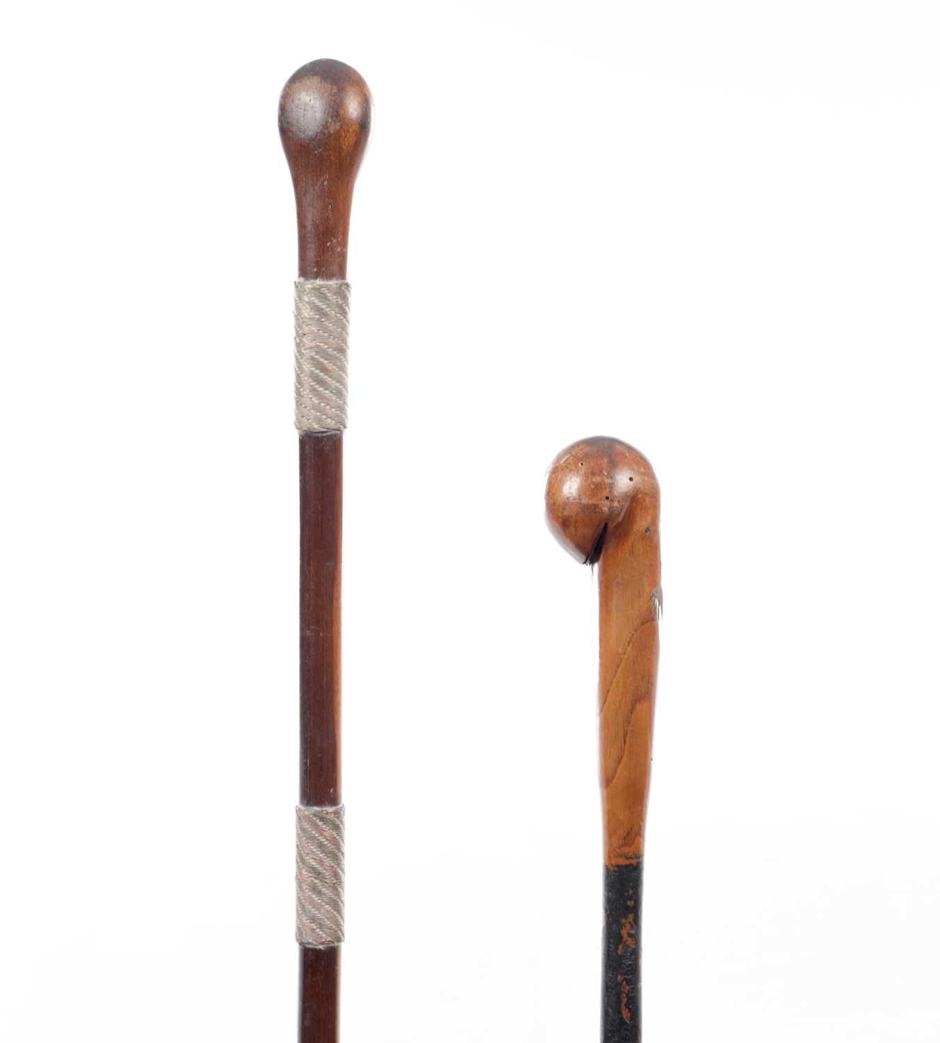 Lot 816 - TWO 19TH CENTURY HARDWOOD WALKING CANES
