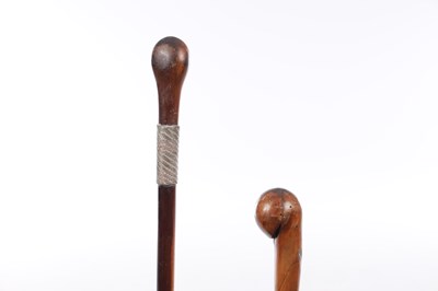 Lot 816 - TWO 19TH CENTURY HARDWOOD WALKING CANES