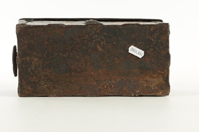 Lot 628 - A 17TH CENTURY GERMAN PAINTED IRON STRONG BOX