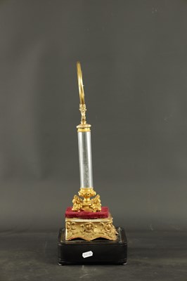Lot 1057 - JEAN EUGENE ROBERT-HOUDIN, PARIS. A RARE MID 19TH CENTURY ORMOLU GLASS COLUMN MYSTERY CLOCK