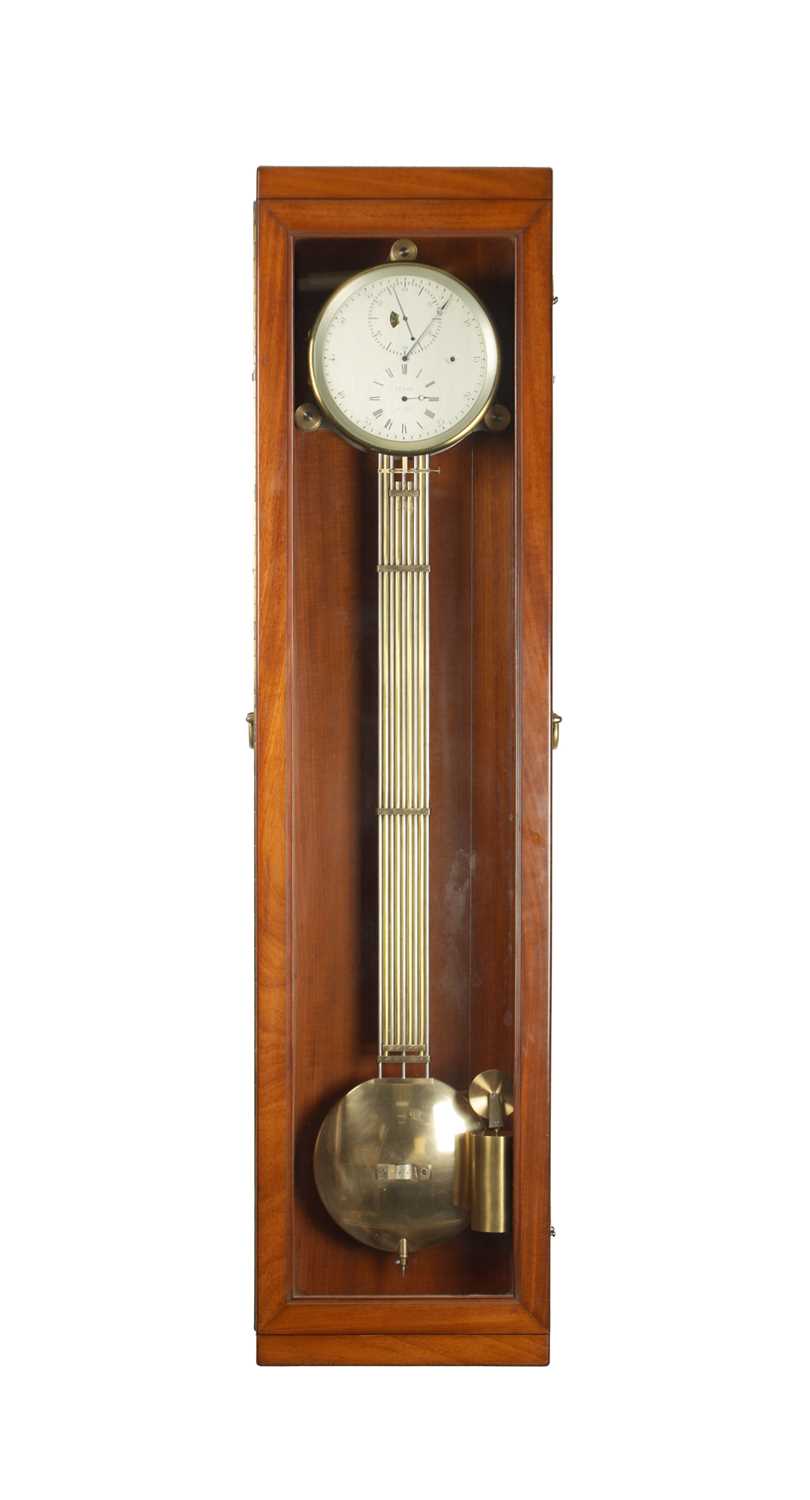 Lot 1091 - A RARE OBSERVATORY WALL MOUNTED REGULATOR CLOCK BY AUGUSTE FENON.(1843-1913)