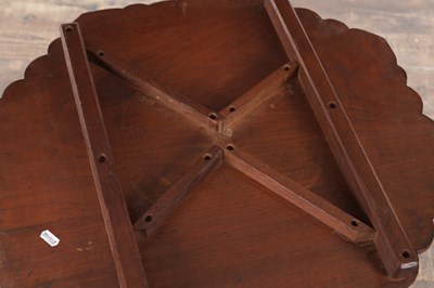 Lot 108 - A 19TH CENTURY ANGLO-INDIAN CARVED HARDWOOD FOLDING SIDE TABLE