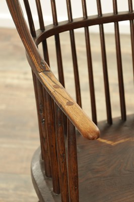 Lot 1345 - A GOOD 18TH CENTURY ASH AND ELM WELSH STICKBACK CHAIR