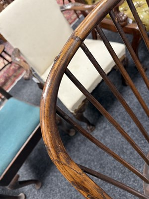 Lot 1345 - A GOOD 18TH CENTURY ASH AND ELM WELSH STICKBACK CHAIR