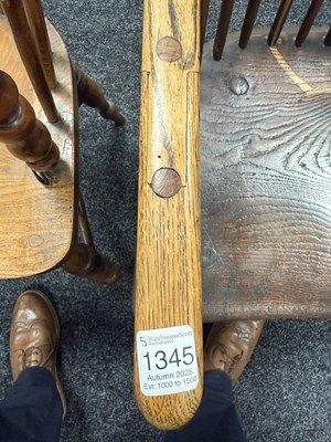 Lot 1345 - A GOOD 18TH CENTURY ASH AND ELM WELSH STICKBACK CHAIR