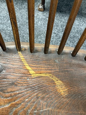 Lot 1345 - A GOOD 18TH CENTURY ASH AND ELM WELSH STICKBACK CHAIR