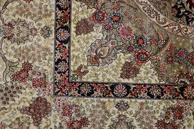 Lot 1474 - AN IRANIAN SILK-ON-SILK CARPET
