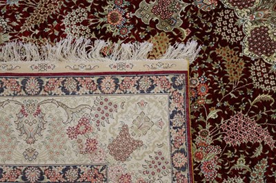 Lot 1474 - AN IRANIAN SILK-ON-SILK CARPET