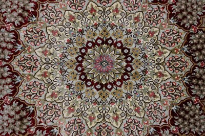 Lot 1474 - AN IRANIAN SILK-ON-SILK CARPET