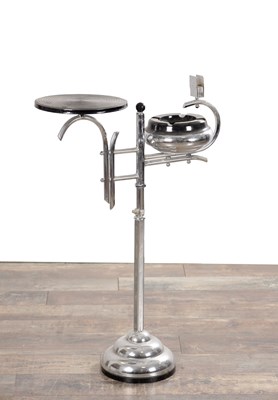 Lot 1609 - A 1930S DEMEYERE CHROMED METAL ART DECO SMOKING STAND