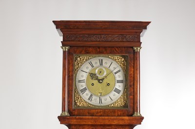 Lot 1332 - WILLIAM WILSON, LONDON. A LATE 17TH CENTURY BURR WALNUT LONGCASE CLOCK